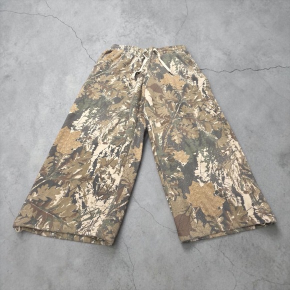 Ninth Hall Other - Ninth Hall Sweatpants Mens Medium Camo Wide Leg Bungee Real Tree Fleece Brown